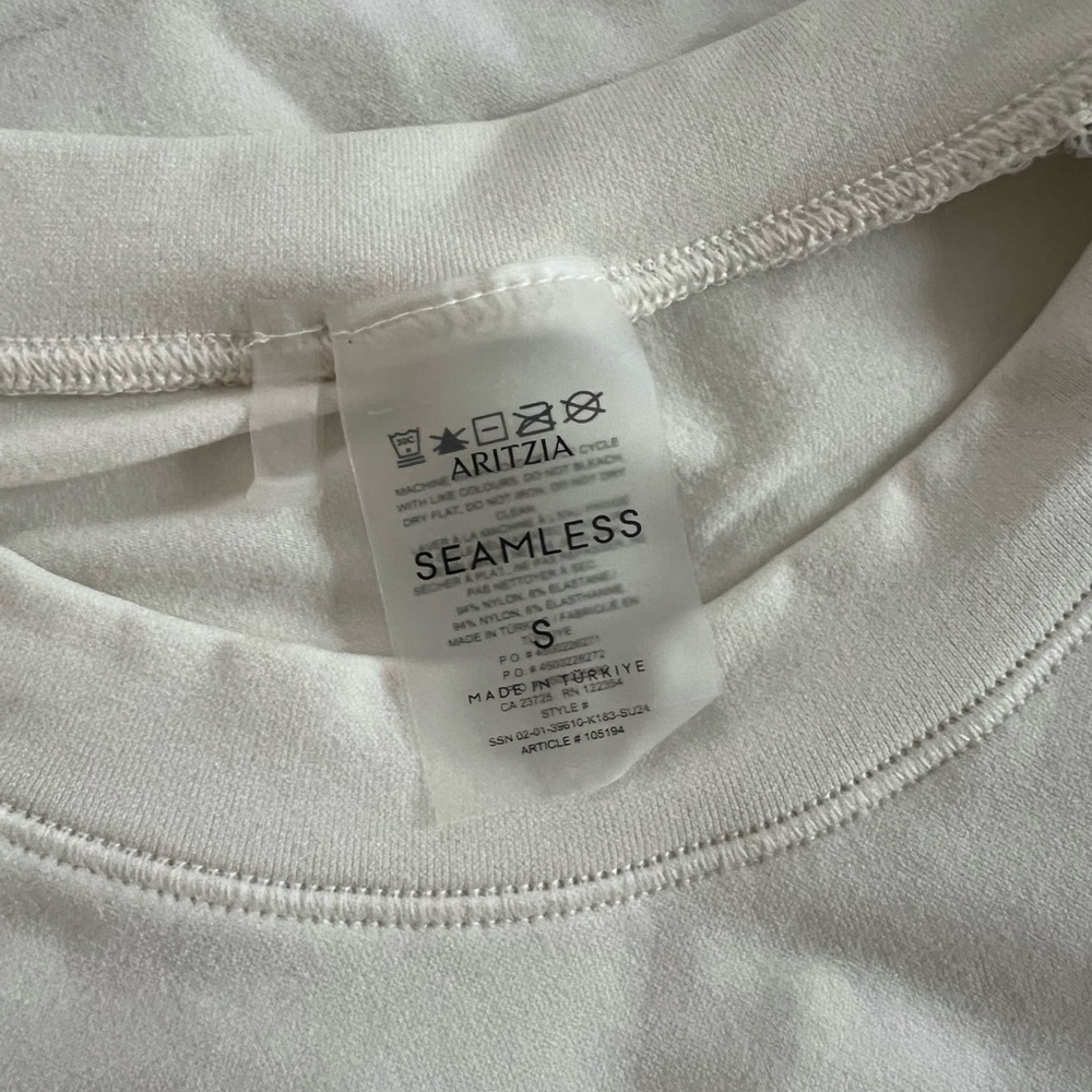 NWOT Aritzia White Seamless Cropped T Shirt Size S - Picture 4 of 5